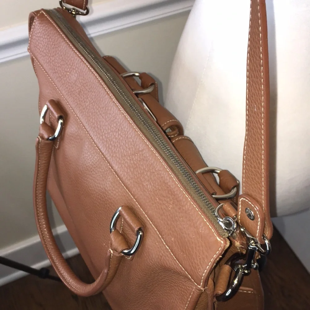 Vintage DOONEY BOURKE Brown Leather Messenger Laptop Shoulder Bag Briefcase